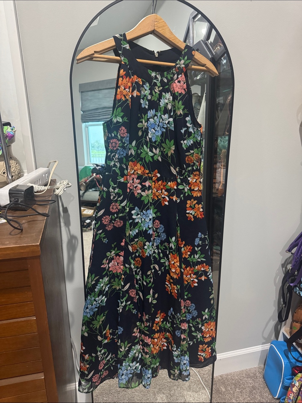 Tommy Hilfiger Navy Floral Maxi Dress with Multicolor Blooms